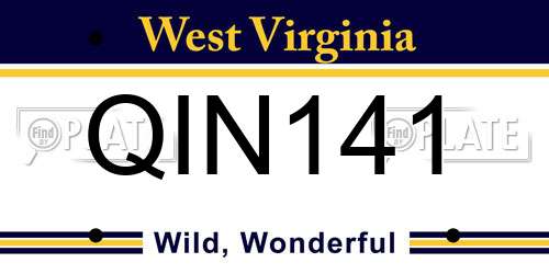 QIN141 West Virginia License Plate