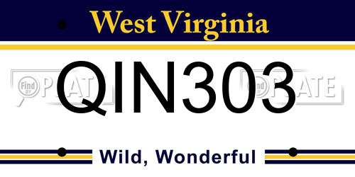 QIN303 West Virginia License Plate