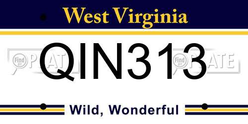 QIN313 West Virginia License Plate