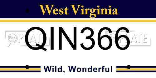 QIN366 West Virginia License Plate