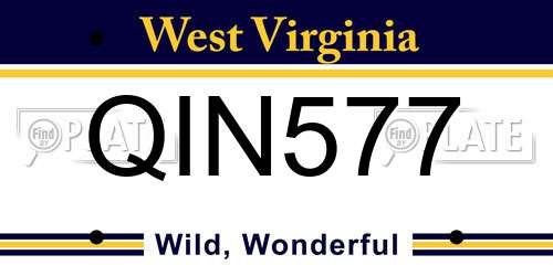 QIN577 West Virginia License Plate