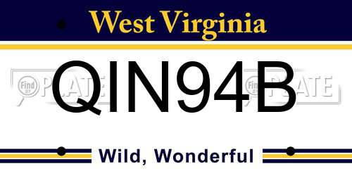 QIN94B West Virginia License Plate