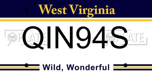 QIN94S West Virginia License Plate