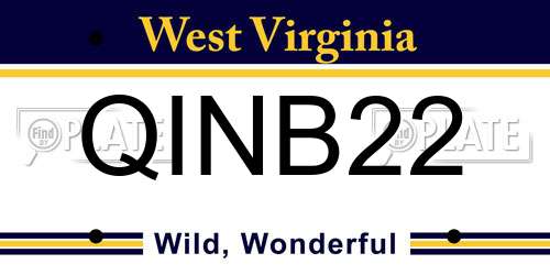 QINB22 West Virginia License Plate