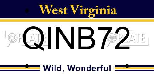 QINB72 West Virginia License Plate