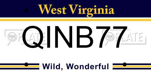 QINB77 West Virginia License Plate