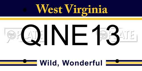 QINE13 West Virginia License Plate
