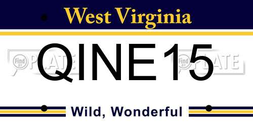 QINE15 West Virginia License Plate