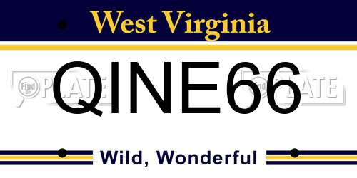 QINE66 West Virginia License Plate