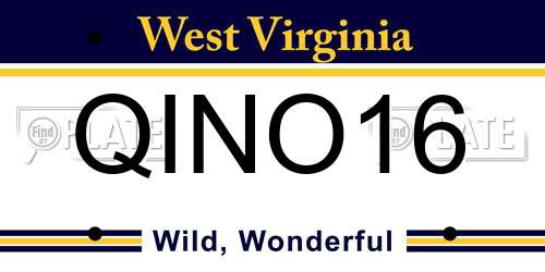 QINO16 West Virginia License Plate