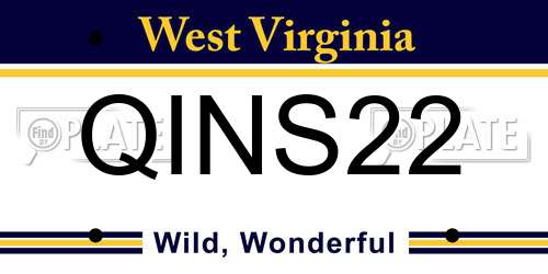 QINS22 West Virginia License Plate
