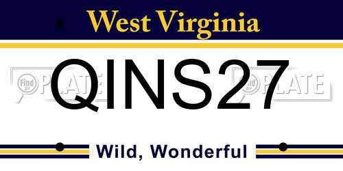 QINS27 West Virginia License Plate