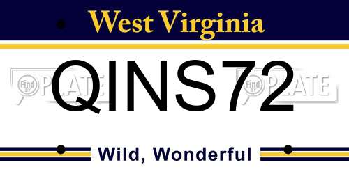 QINS72 West Virginia License Plate