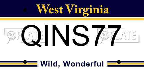 QINS77 West Virginia License Plate