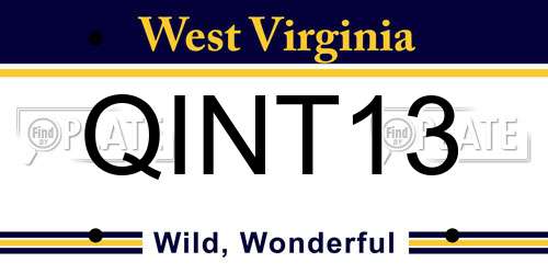 QINT13 West Virginia License Plate