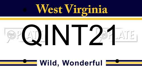 QINT21 West Virginia License Plate