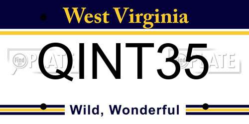 QINT35 West Virginia License Plate
