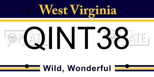 QINT38 West Virginia License Plate