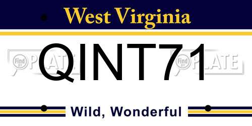 QINT71 West Virginia License Plate