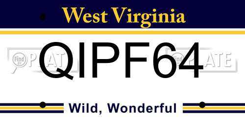 QIPF64 West Virginia License Plate
