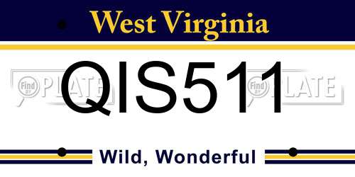 QIS511 West Virginia License Plate