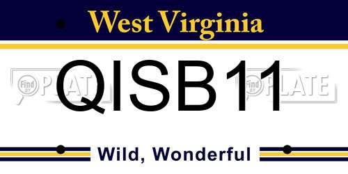 QISB11 West Virginia License Plate