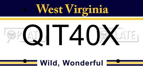 QIT40X West Virginia License Plate