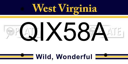 QIX58A West Virginia License Plate