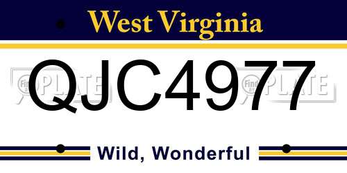 QJC4977 West Virginia License Plate