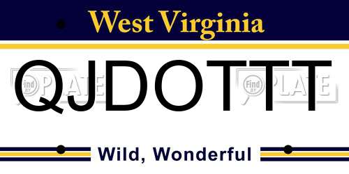QJDOTTT West Virginia License Plate