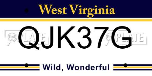 QJK37G West Virginia License Plate