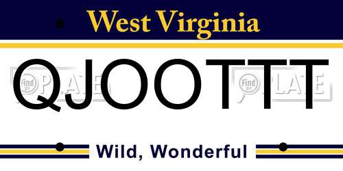 QJOOTTT West Virginia License Plate