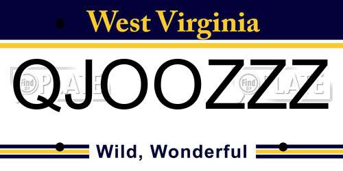 QJOOZZZ West Virginia License Plate