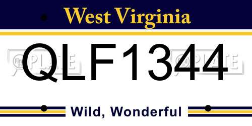 QLF1344 West Virginia License Plate