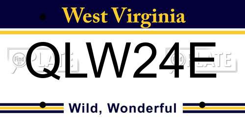 QLW24E West Virginia License Plate