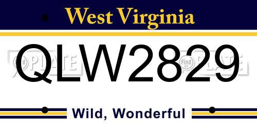 QLW2829 West Virginia License Plate