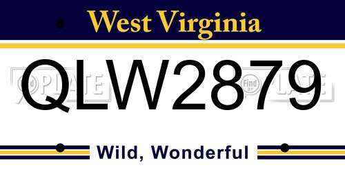 QLW2879 West Virginia License Plate