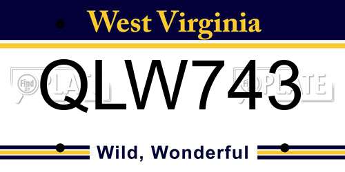 QLW743 West Virginia License Plate