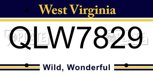QLW7829 West Virginia License Plate