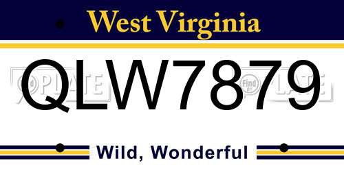 QLW7879 West Virginia License Plate