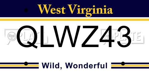 QLWZ43 West Virginia License Plate