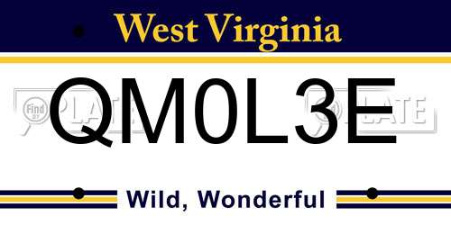 QM0L3E West Virginia License Plate