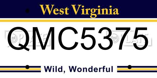 QMC5375 West Virginia License Plate