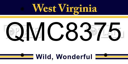 QMC8375 West Virginia License Plate