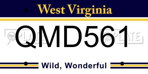 QMD561 West Virginia License Plate