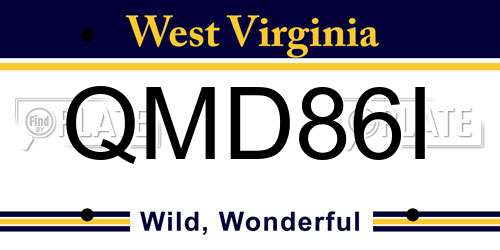 QMD86I West Virginia License Plate
