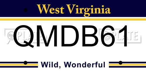 QMDB61 West Virginia License Plate