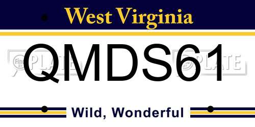 QMDS61 West Virginia License Plate