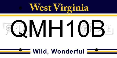 QMH10B West Virginia License Plate