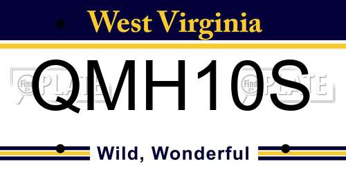 QMH10S West Virginia License Plate